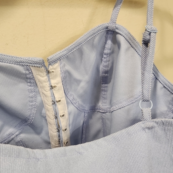 CIDER blue Solid Corduroy Crop Corsets Top size M - Picture 7 of 9